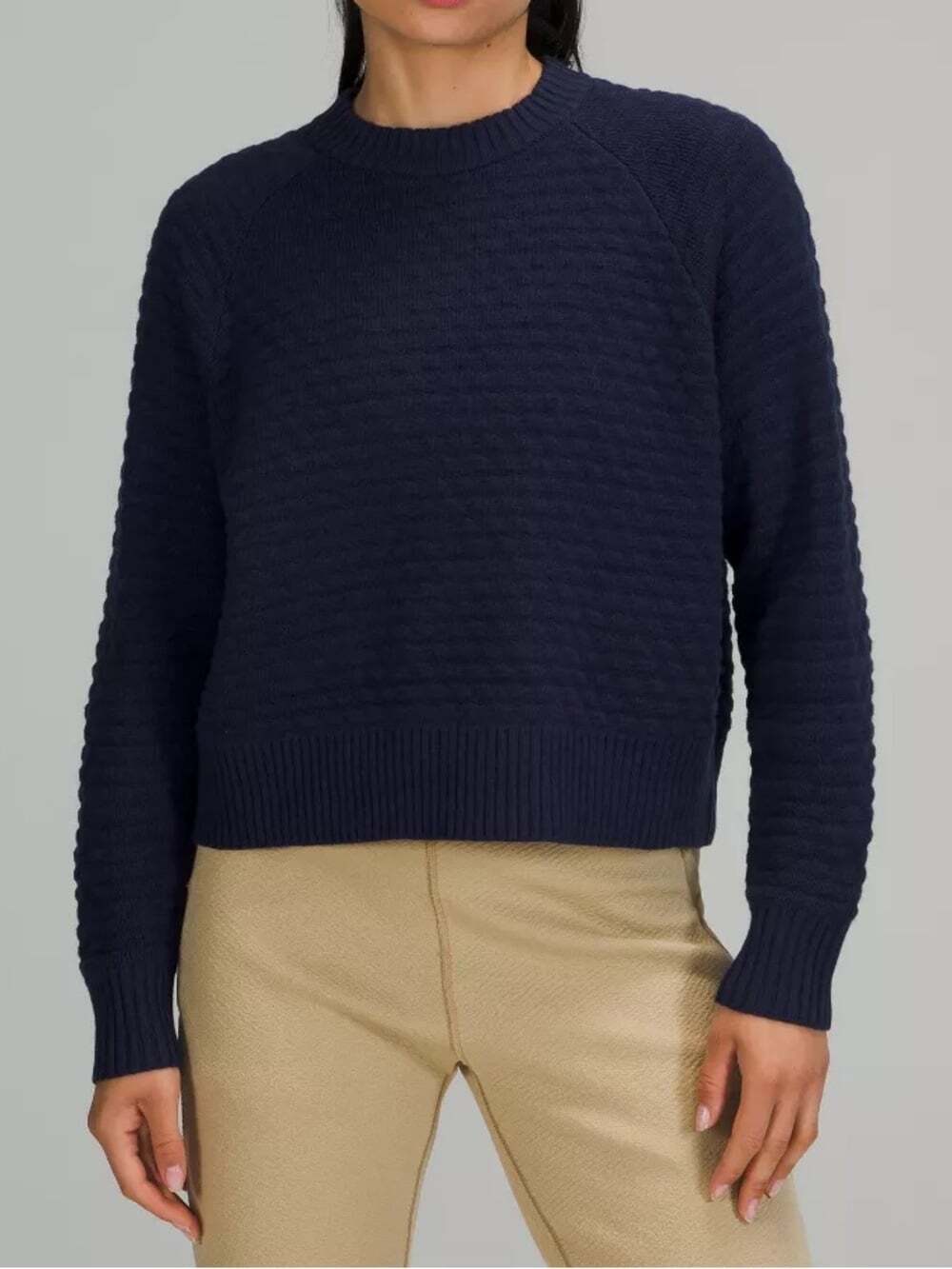 Lululemon Textured Play Sweater | Navy Cashmere Blend | Medium